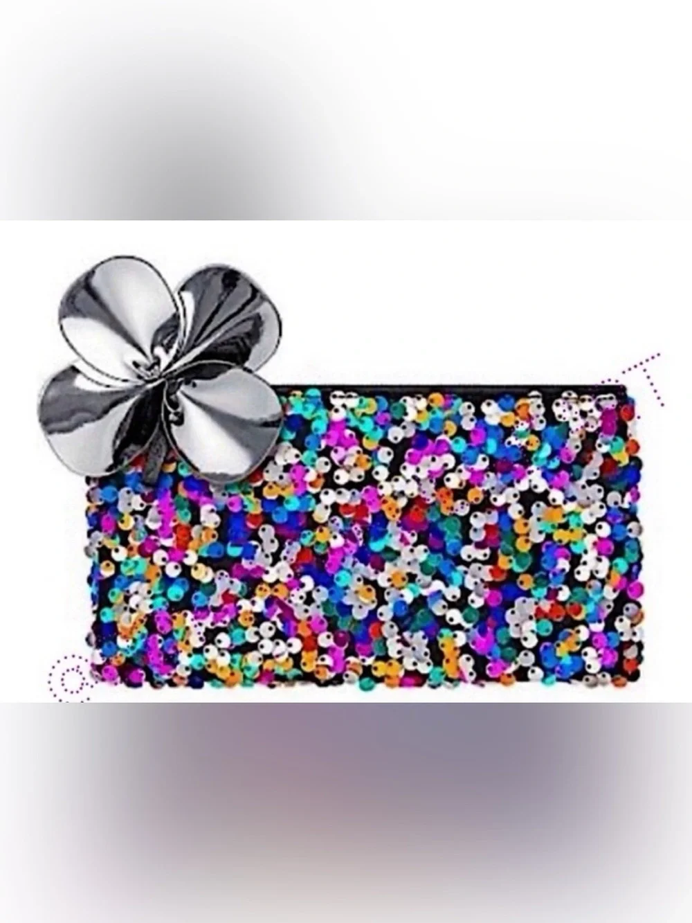 MAC Sparkle Sequin Glitter MultiColor Makeup Cosmetic Zipper Bag Clutch Pouch